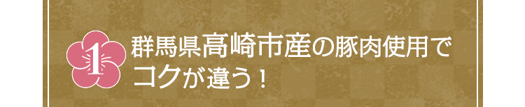 群馬県高崎市産の豚肉使用でコクが違う！